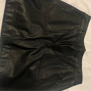 Black Leather Women's Shorts